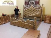Set Tempat Tidur Mewah Medan Model Ukiran Ulir Royal