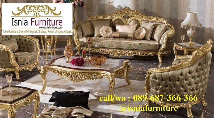 Sofa Mewah Warna Gold Cat Duco Klasik