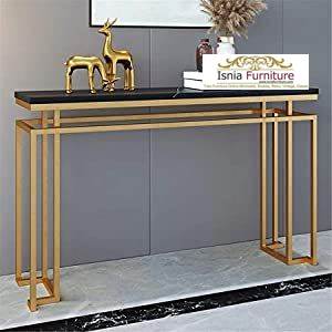 Meja Konsul Marmer Stainless Gold Modern Minimalis