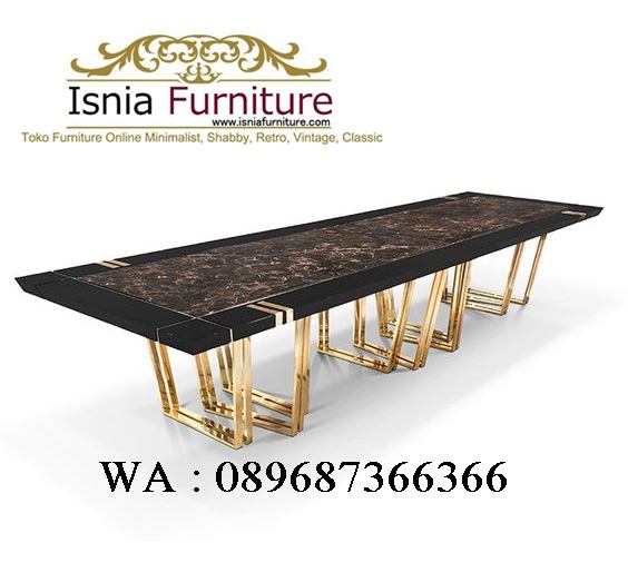 Jual Meja Makan Marmer Hitam Kaki Stainless Desain Istimewa