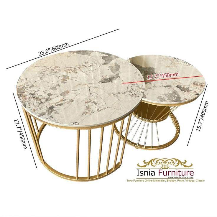 Coffe Table Minimalis Marmer Bulat Model Simple Terlaris