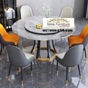 Jual Meja Makan Marmer Bulat Stainless Klasik Gold Best Seller